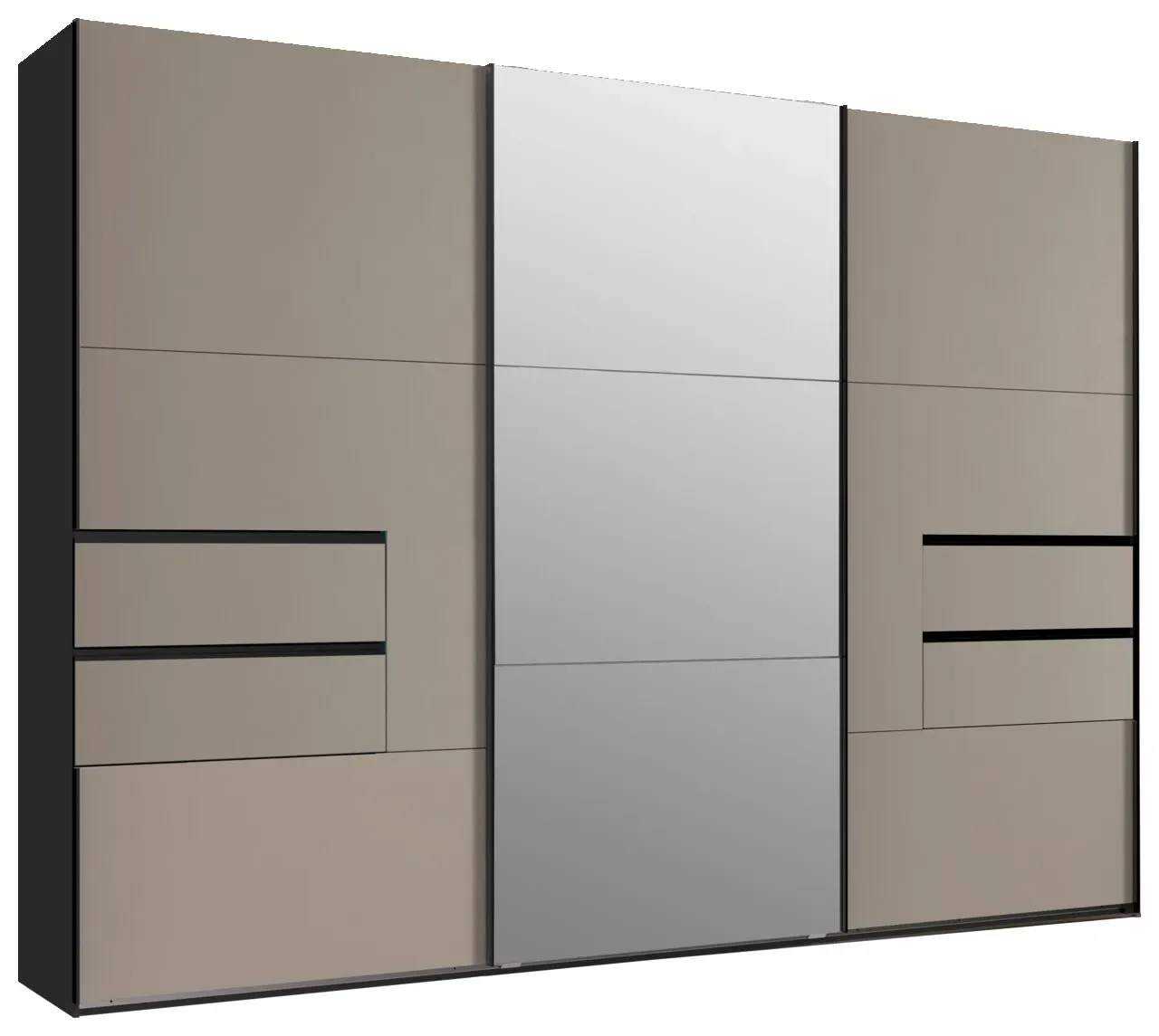 MID.YOU Schwebetürenschrank 3-türig PALERMO - B/H/T ca. 300,00x216,00x65,00
