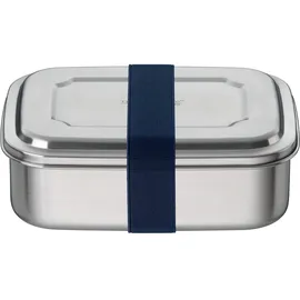 Thermos THERMOcafé by THERMOS TC SANDWICH BOX saphire blue 1,00l, Brotdose aus Edelstahl mit Textilband, Pausenbrot für Uni, Schule und Büro, spülmaschinenfest und BPA-frei