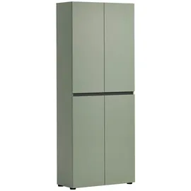 home24 Mister 80 x 200 x 34 cm hochglanz weiß / weiß