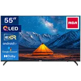 RCA Android Smart TV | QLED 4K UHD | 55 Zoll/140 cm | Rahmenlos Design | Tripple Tuner DVB-T/T2/S/S2/C | HDMI x3, USB x2, CI+ | Sprachsteuerung & Streaming-Apps | Montiert in Eindhoven | RAQ55UN1