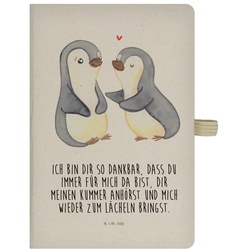 Mr. & Mrs. Panda Notizbuch Pinguine trösten – Transparent – Geschenk, Skizzenbuch, Geschenk für Mr. & Mrs. Panda