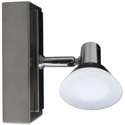 NÄVE LED Wandleuchte "Jericho", grau (chromfarben), H: 13,7cm, Lampen, incl. Leuchtmittel 1x LED 20W, Metall/Glas, chrom