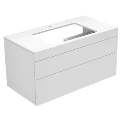 Edition 400 Waschtischunterbau m. Hahnlochbohrung, 2 Auszüge 1050 x 546 x 535 mm trüffel/trüffel Waschtischunterbau Edition 400 31572, Hahnloch, trüffel/trüffel