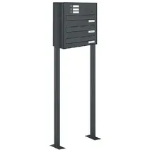 AL Briefkastensysteme Durchwurfbriefkasten 3 Fach Anthrazit Grau