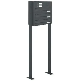 AL Briefkastensysteme Durchwurfbriefkasten 3 Fach Anthrazit Grau