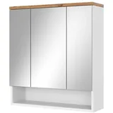 Vicco Spiegelschrank Eden, Weiß Hochglanz/Artisan-Eiche, 70 x 77.5 cm mit 3 Türen