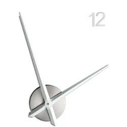 Relaxdays Wanduhr DIY, mit Zahlen & Worten, Uhr Wandtattoo zum Aufkleben, Größe variabel, moderne 3D Wanduhr, silber