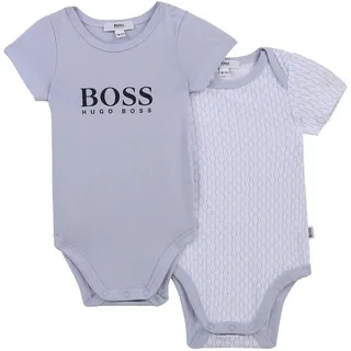 Boss Kidswear Kurzarmwickelbody BOSS Kidswear Baby Bodyset zweiteilig hellblau mit Logo Details 12 Monate