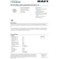 RAFI 3.14.100.506/0000 DT152 Drucktaster 35V 0.25A tastend (L x B x H) 15 x 15 x 9.7mm