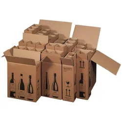 VEPATIM 20x Weinversandkarton für  1 Weinflasche mit DHL & UPS Zertifizierung