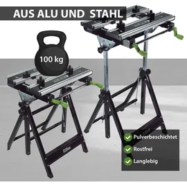 Trutzholm Werkbank Aluminium klappbar höhenverstellbar 7 Stufen schwarz