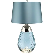 Elstead Lighting Lena 2-flg. E27 30 cm Glas/Nickel Blau