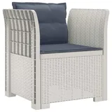 vidaXL 1-Sitzer Sessel 1 x 1 x 1 cm weiß/grau mit Kissen