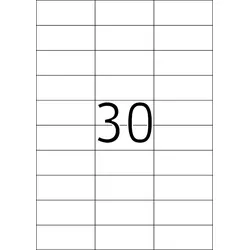 TopStick Universal-Etiketten Papier weiß selbstklebend 70x29,7mm 100 Blatt=3000 Etiketten Packung mit 10 Stück