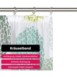 OTTO home Gardine OTTO HOME "Belem" Gr. 5, grün, B:140cm H:265cm, Voile, Polyester, Gardinen, Gardine, 1 bzw. 2 Schals, Vorhang, Fertiggardine, Kreise