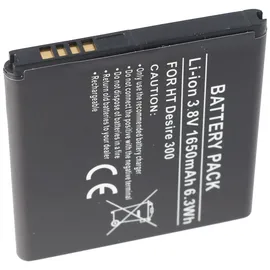 AccuCell Akku passend für HTC Desire 300, Li-Ion, 3,8V, 1650mAh, 6,3Wh