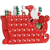 Homcom Adventskalender zum Befüllen 24 Schubladen Fächer Weihnachtskalender Adventskalenderbox Weihnachtsdekoration DIY MDF-Platte Rot 22,5 x 8 x 36 cm