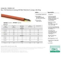 BKL Electronic 1513011-10 Starkstromkabel H07BQ-F 5G 2.5mm2 Orange 10m