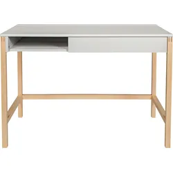 Schreibtisch WOODMAN "Northgate" Tische Gr. B/H/T: 112 cm x 76 cm x 60 cm, grau (grau, birkenfarben, grau) Schreibtische im skandinavian Design