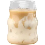 Kaffeegläser Wassergläser Trinkgläser, Latte Macchiato Gläser Stiellose Espresso-Tassen Wiederverwendbarer Trinkbecher Aus Glas Eiskaffee Gläser Longdrinkgläser Cocktailgläser (Stil B,Glas)