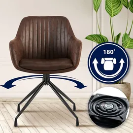 CLP 2er Set Esszimmerstuhl Welby I Drehbarer Sessel bis 150 kg belastbar I Schwenkbarer Polster-Stuhl