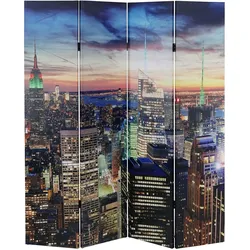 LED-Paravent Trennwand Raumteiler New York, Timer, netzbetrieben 180x160cm, 28 LEDs