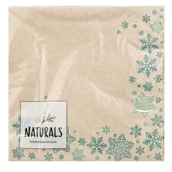 Naturals Servietten - Schneeflocken 33x33cm