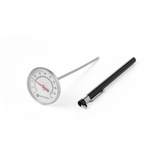HENDI Einstechthermometer, Einstechmeter, Küchenthermometer, Fleischthermometer, 127mm Edelstahlsonde, Messbereich 0 °C bis +100 °C, Graduierung 1°C, ø44,5x140mm,