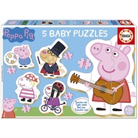 Educa Peppa Pig, Baby Puzzleset mit 5 Puzzles für Kinder ab 24 Monaten (18589)