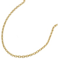 Schmuck Krone Goldkette 1,3mm Ankerkette Halskette Collier aus 14Kt 585 Gold Gelbgold diamantiert, Gold 585