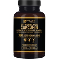 Optisorb flüssiges Curcumin mit Vitamin D – 60 Liqcaps | 185x Bioverfügbarkeit von Kurkuma und Curcumin – Ultra bioverfügbar | Flüssige Kapseln mit 1000 mg NovaSOL Tagesdosis