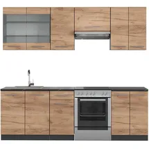Vicco Küchenzeile Fame-Line 240 cm Goldkraft Eiche/Anthrazit