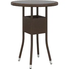 vidaXL 3-tlg. Bistro-Set Poly-Rattan und Hartglas Braun