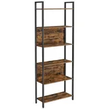 VASAGLE Bücherregal 60 x 24 x 186 cm Schwarz