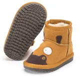 Snugs Boots Kinderstiefel aus Lammfell und Wild-Leder Stiefel für Kinder Jungen und Mädchen Lammfellschuhe, Hellbraun, 31