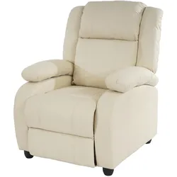 Fernsehsessel Relaxsessel Liege Sessel Lincoln, Kunstleder ~ creme