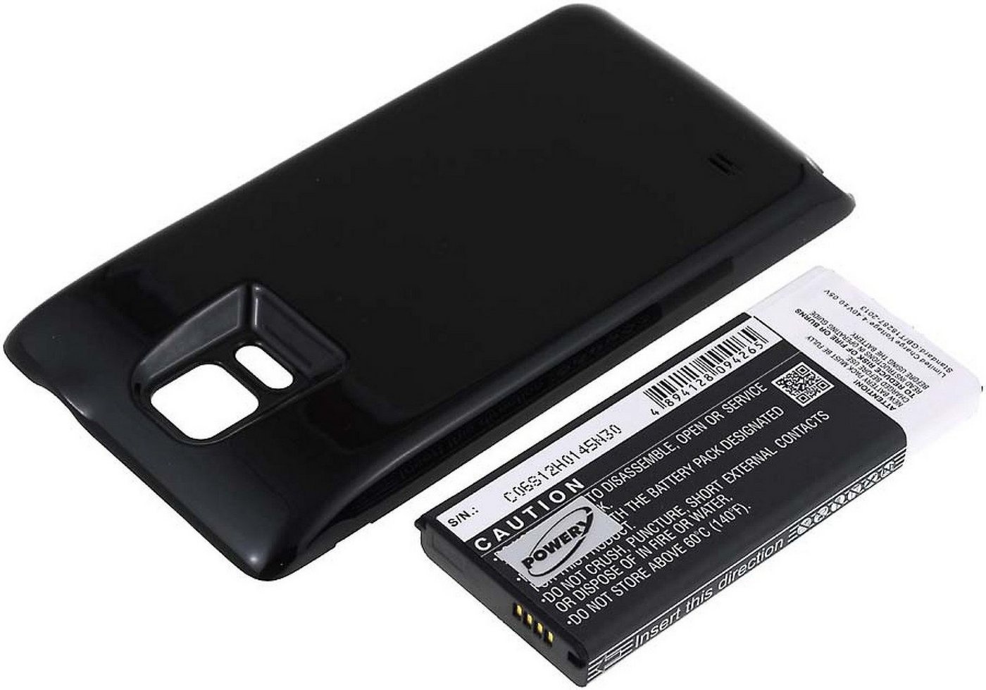 Powery Akku für Samsung Galaxy Note 4 6400mAh Schwarz Smartphone-Akku 6400 mAh (3.9 V) schwarz