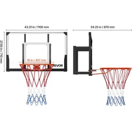 Vevor Basketballkorb Schwarz 111,76 x 100 cm