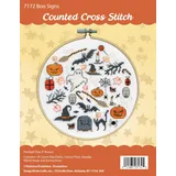 Design Works Crafts Kreuzstich Stickpackung mit Stickrahmen Boo-Zeichen, Zählmuster