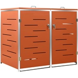 Hommdiy Mülltonnenbox für 2 Tonne Mülltonnenverkleidung mülltonnenboxen Orange