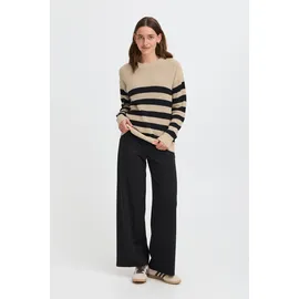 Oxmo Strickpullover mit Streifen Beige S