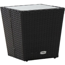 vidaXL 3-tlg Bistro-Set Poly Rattan und Glas Schwarz Modell 1