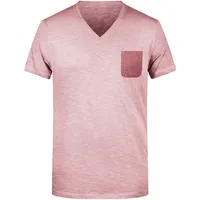 James & Nicholson Herren Slub-T T-Shirt im Vintage-Look pink,