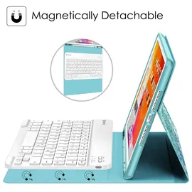 Fintie Tastatur Hülle für iPad 10,2 Zoll (9/8/7 Generation - 2021/2020/2019) Smaragdblau