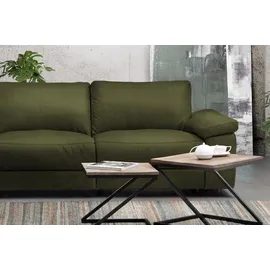 KAWOLA Ecksofa XL motorischer Relaxfunktion LOLA Dunkelgrün Webstoff Relaxfunktion