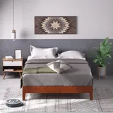 ZINUS Wen Deluxe Holzbettrahmen, 140 x 200 cm, 30 cm hoch, Massivholzrahmen, Holzlattenrost, Einfache Montage