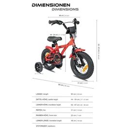PROMETHEUS BICYCLES Hawk 12 Zoll RH 20 cm rot/schwarz