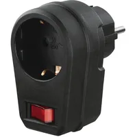 Hama Steckdosenadapter mit Schalter, 1-fach, schwarz