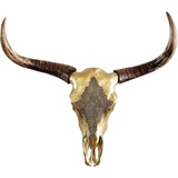 MichaelNoll Stierkopf Stier Bullenkopf Bullenschädel Geweih Hörner Wanddekoration Polyresin Riesig Gold Groß - Moderne Wanddeko für Schlafzimmer oder Wohnzimmer - Deko Dekoration - XXL 73 cm