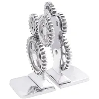 VidaXL Buchstützen 2 Stk. Silbern 10x10x22 cm Aluminium Zahnrad